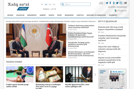 "Xalq so'zi" gazetasi rasmiy veb sayti